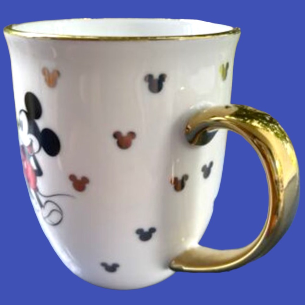 Disney Mickey Mouse Fancy Gold Coffee Mug With Miniature Mickey Heads. NWT. - Picture 2 of 7